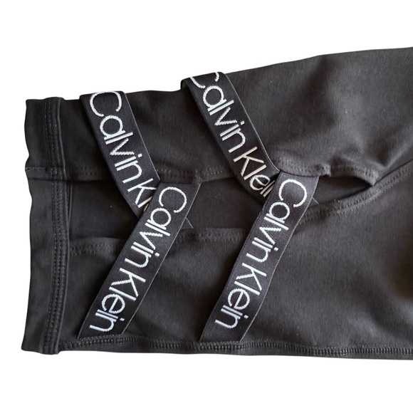 Calvin Klein LOGO Lattice Cutout Black Leggings Size XXL - Picture 6 of 15